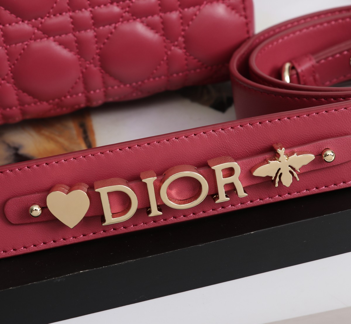 Small Lady Dior My ABCDior Bag Red Cannage Lambskin